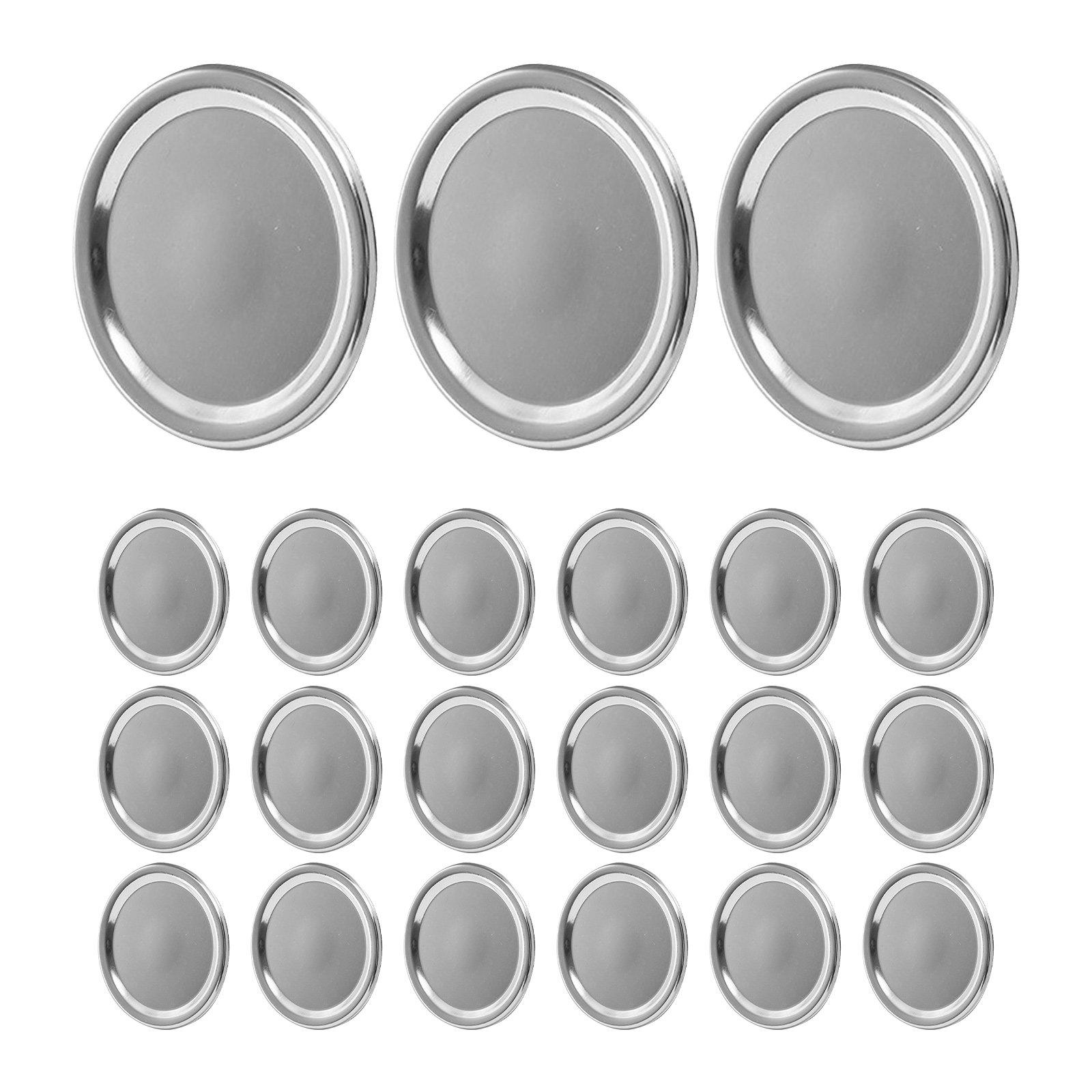 

24Pcs Tin Caps for Glass Jars Regular Mouth High Quality Split Type Sealing Metal Caps Freezer Refrigerator Dry Storage Jar Lids 6.8X6.8X0.3CM
