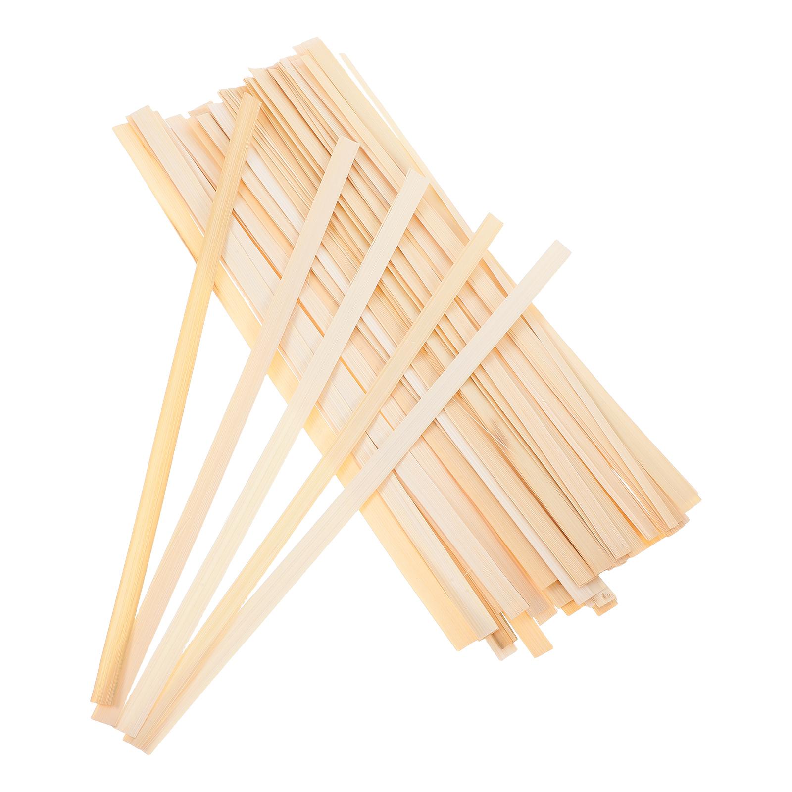 

50pcs Bamboo Weaving Strips Diy Craft Kit For Handmade Fans Paintings Flat Bamboo Sticks For Crafts Webbing Stick Handicrafts бежевий