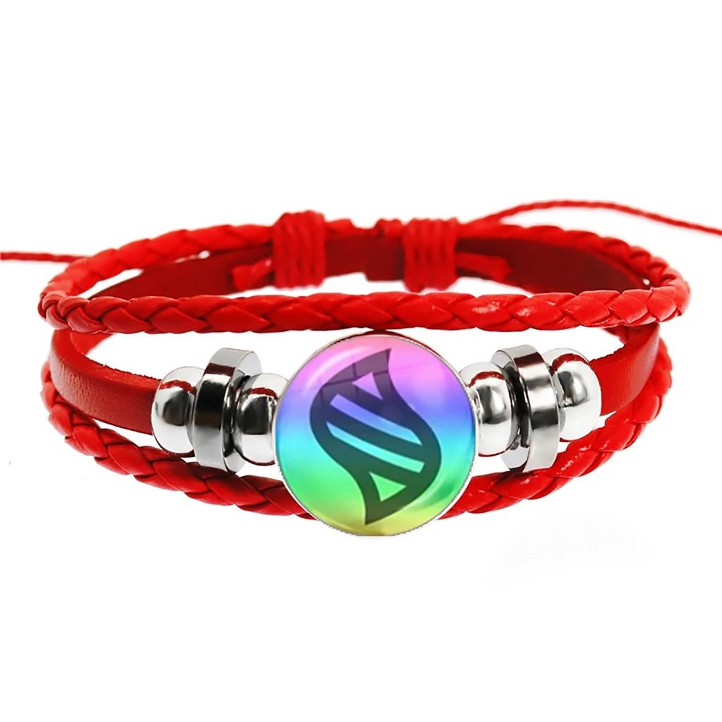 Colored Stone Handmade Bracelet Anime Character Knitted Couple Rope Chain Bracelet Men's Women Festival Birthday Gifts
