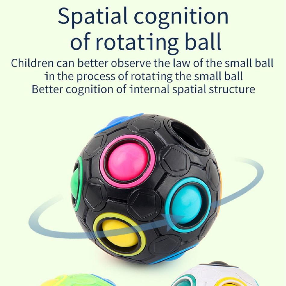 Creative Unique Magic Rainbow Ball Puzzle Relieving Toys 12 Hole Rainbow Ball Press Fun Ball Anti Anxiety Stress Relieving Toys
