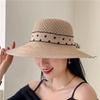 WTEMPO Women Spring Summer Casual Wide Brim Hats with Dot Ribbon Ladies Vacation Beach Sunscreen Hats