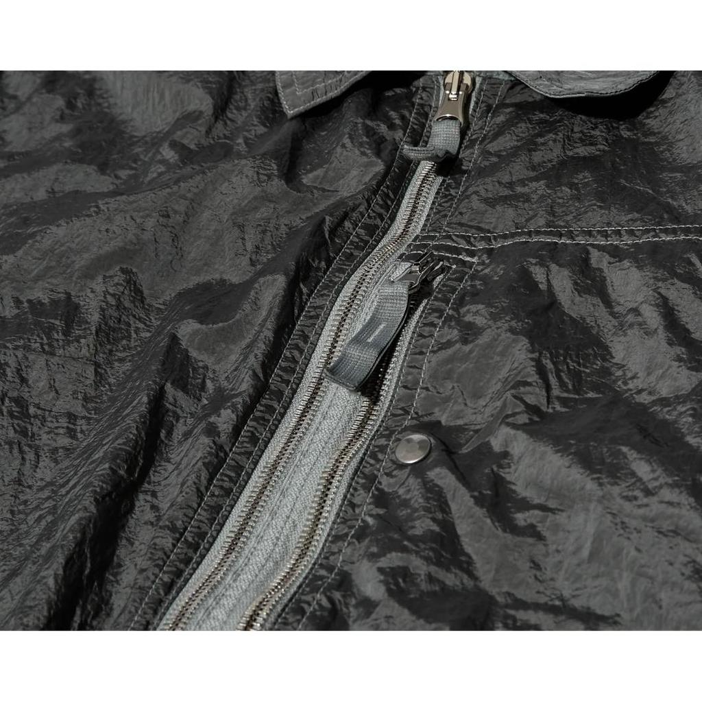 STONE ISLAND FW25 Naylon Metal Düz Logo Yama Fermuarlı Uzun Kollu Ceket Erkek ceketleri K2S151200031S0019-V006B