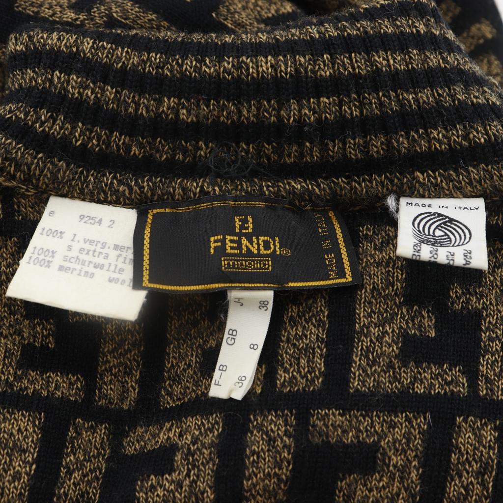 FENDI Zucca sweater turtleneck Brown wool Women Used