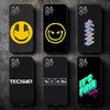 Techno Music Phone Case For iPhone 16,15,14,13,12,11,Plus,Pro Max,XS,X,XR,SE,Mini,8,7 Soft Silicone Black Cover