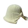 New Korean Style Slit Bow Fisherman Hat for Women Autumn and Winter Warm Basin Hat Fashionable and Versatile Ponytail Hat