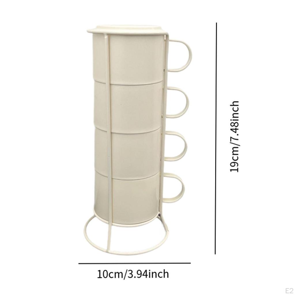Compact Stacking Mugs Set for Coffee And Tea, 100ml Capacity, Ideal Home Cafe