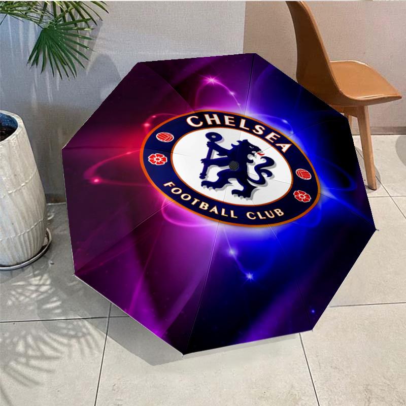 Football Club Emblem lion Umbrella Folding umbrella, automatic umbrella 8-Frame for Travel, camping Use Gift for Halloween Christmas