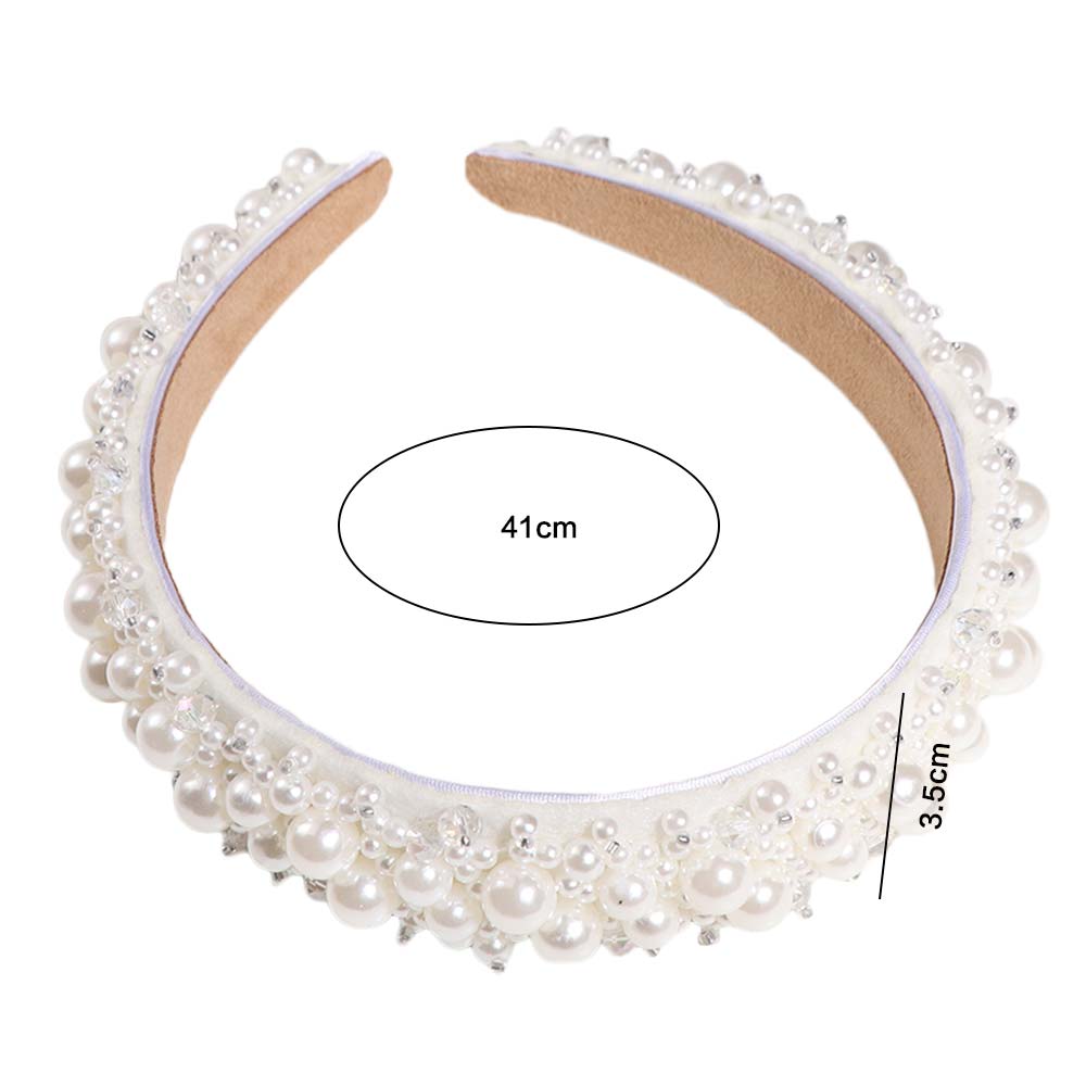 Große Perlen-Haarbänder Breite Seite Damen-Haarbänder Haaraccessoires Braut-Haarreifen Hochzeit