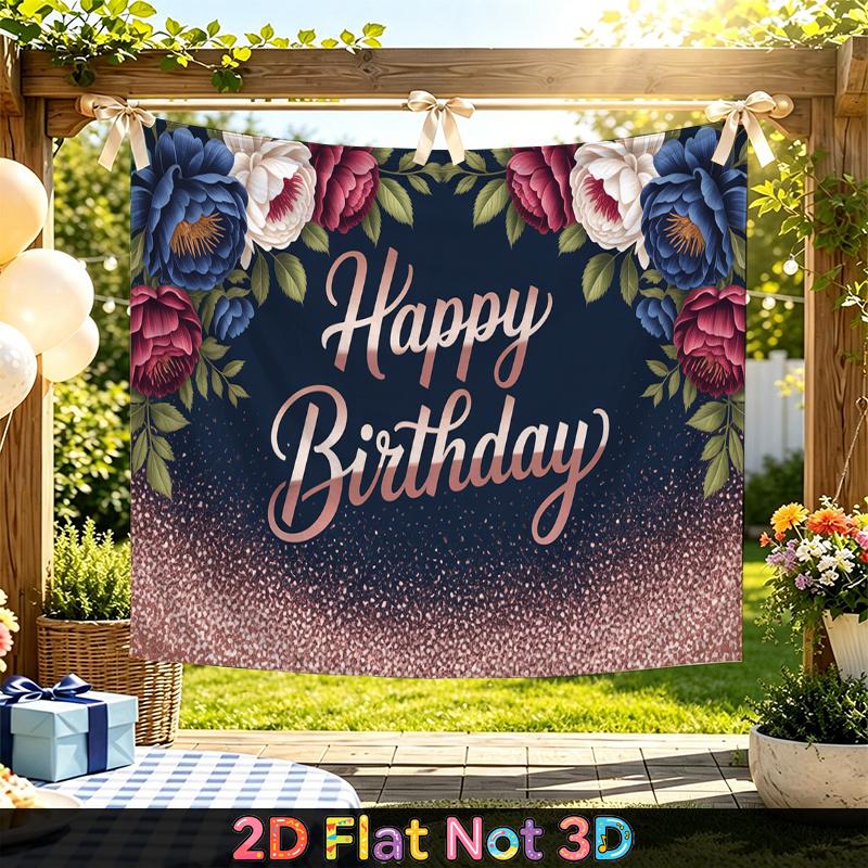 1pc Floral Party Backdrop - Party Supplies