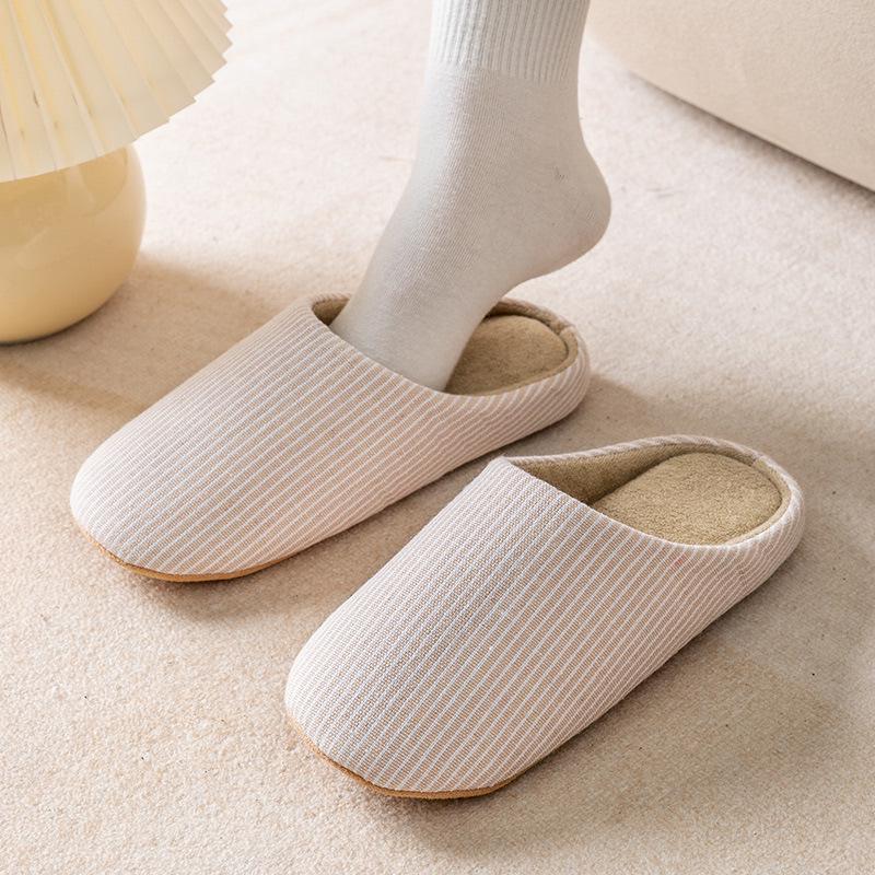 Unisex Japanese-Style Soft Cloth Slippers for Indoor Wooden Floors, Silent, Non-Slip, Large Size, Perfect for Spring and Autumn.