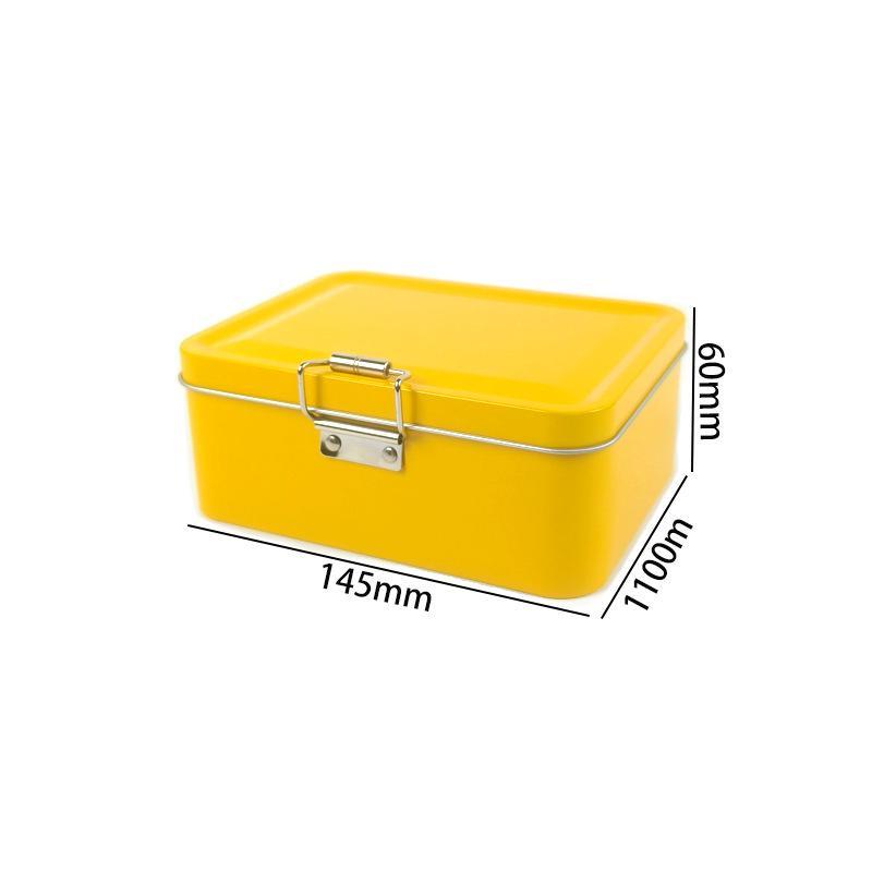 Buckle Clasp Metal Storage Tin Box Food Safe Iron Container with Lid for Homemade Cookies Candies Holiday Gift Packaging