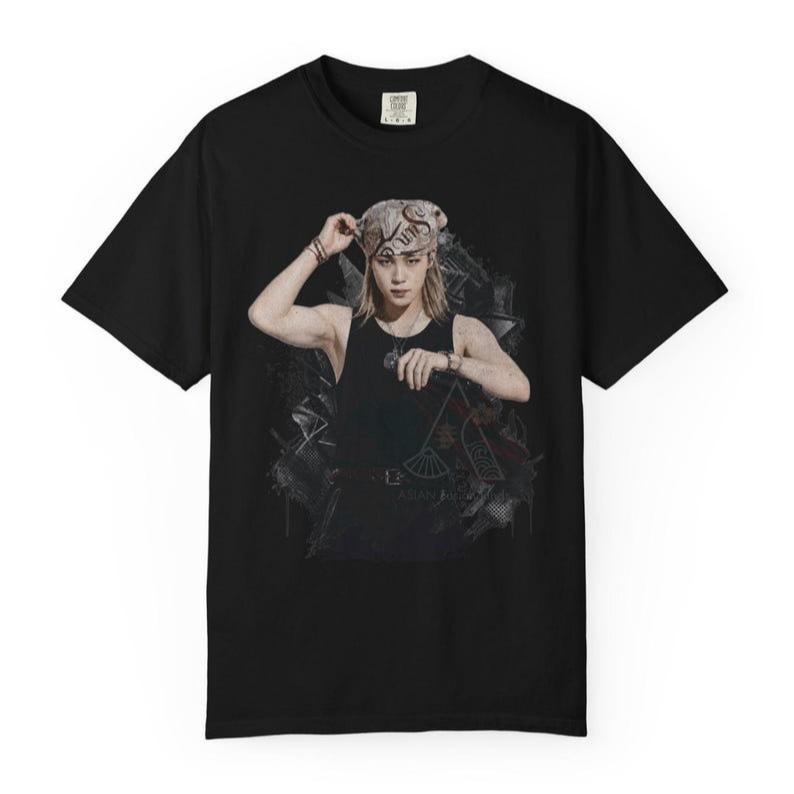 2026 Summer Hot Sale BTS Jimin Bandana Outfit Graphic T-shirt Unisex Hip Hop Y2K Gothic Hip Hop Streetwear T-shirt