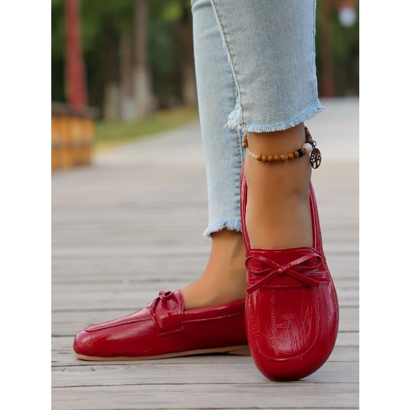 Lazy Single Shoes Women's Bow Soft-soled Shoes 2025 Autumn New Flat Casual Shoes
