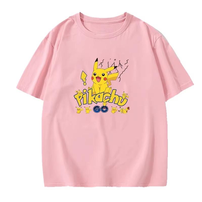 Potdemiel Summer New Pikachu Print Childrens Cotton TShirt Boys and Girls Comfortable and Breathable Childrens TShirt