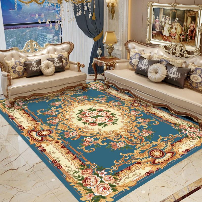 European Classical Carpet Home Printing Living Room Coffee Table Carpet Classical Study Floor Mat Bedroom Bedside Blanket Rug