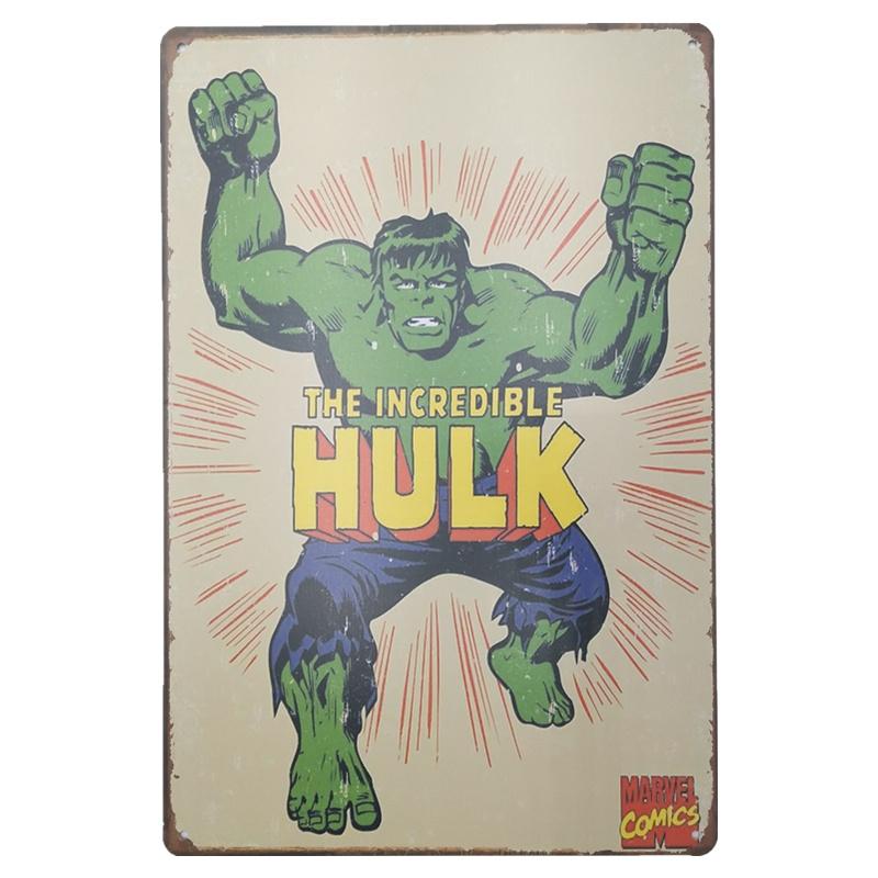 Classic Creative Cartoon Superhero Tin Sign For Bar Pub Home Wall Decor Retro Metal Poster