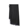 2025 Autumn European & American Style Women's Fashion Lace Satin Midi Skirt