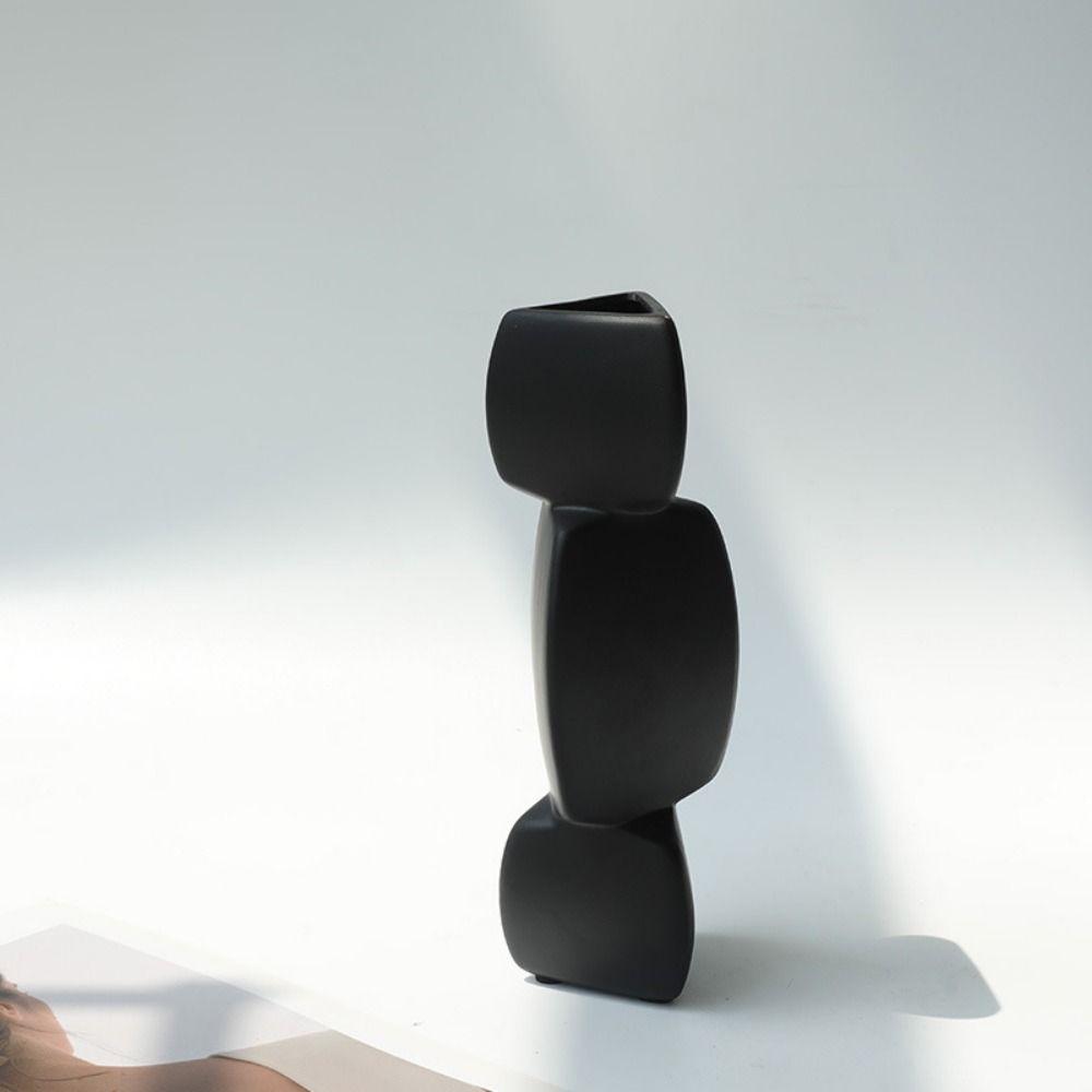 Fashion Abstract Lotus Vase Irregular Geometric Ceramic Vase Figurines  Living Room