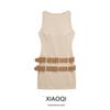Fashion Style 2024 Spring New Women's Elegant Slim Looking Pairs Belt Tight Sleeveless Dress 03152310743
