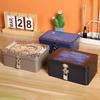 1 Set Tin Box with Lock Key Convenient Desktop Storage Box Vintage Style Jewelry Storage Case for Home