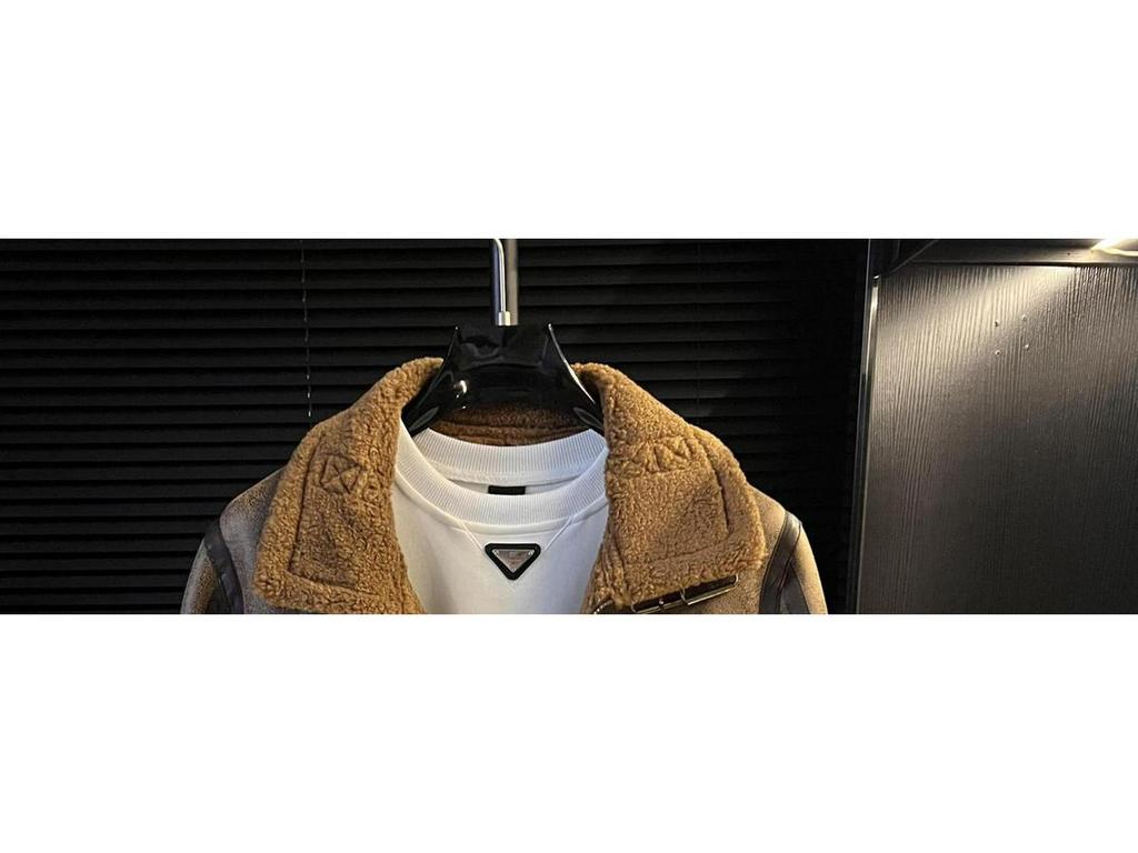 Winter 2025 Men's Fashionable Thickened Velvet Motorcycle Jacket - Long-Sleeved, Warm Lapel Design