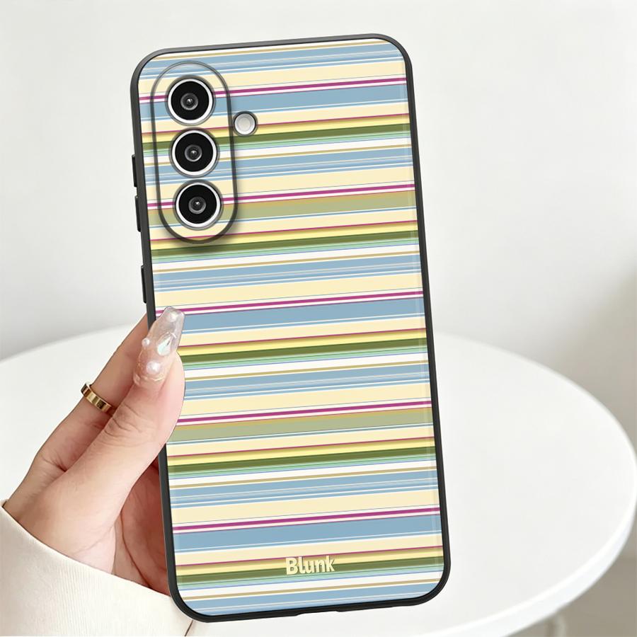 Blue Stripes Case for Samsung Galaxy A57 A06 A37 A55 A15 A05 A73 A51 A25 A16 A50 Phone Cover A53 A17 A70 A41 A52 A36