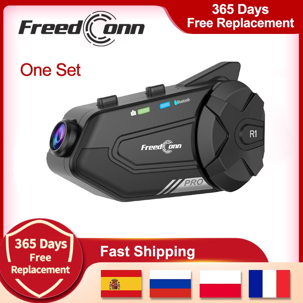 

Мотоциклетный шлем интерком Bluetooth гарнитура Групповой динамик Наушники WiFi приложение Freedconn R1Pro Мотоциклетный видеорегистратор Moto Auto Dvr