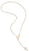 Miabella Italian 925 Sterling Silver or 18K Gold Plated Rosary Beads Cross Y Necklace Chain for 24 Sterling No Gemstones Women, Inches, Silver,