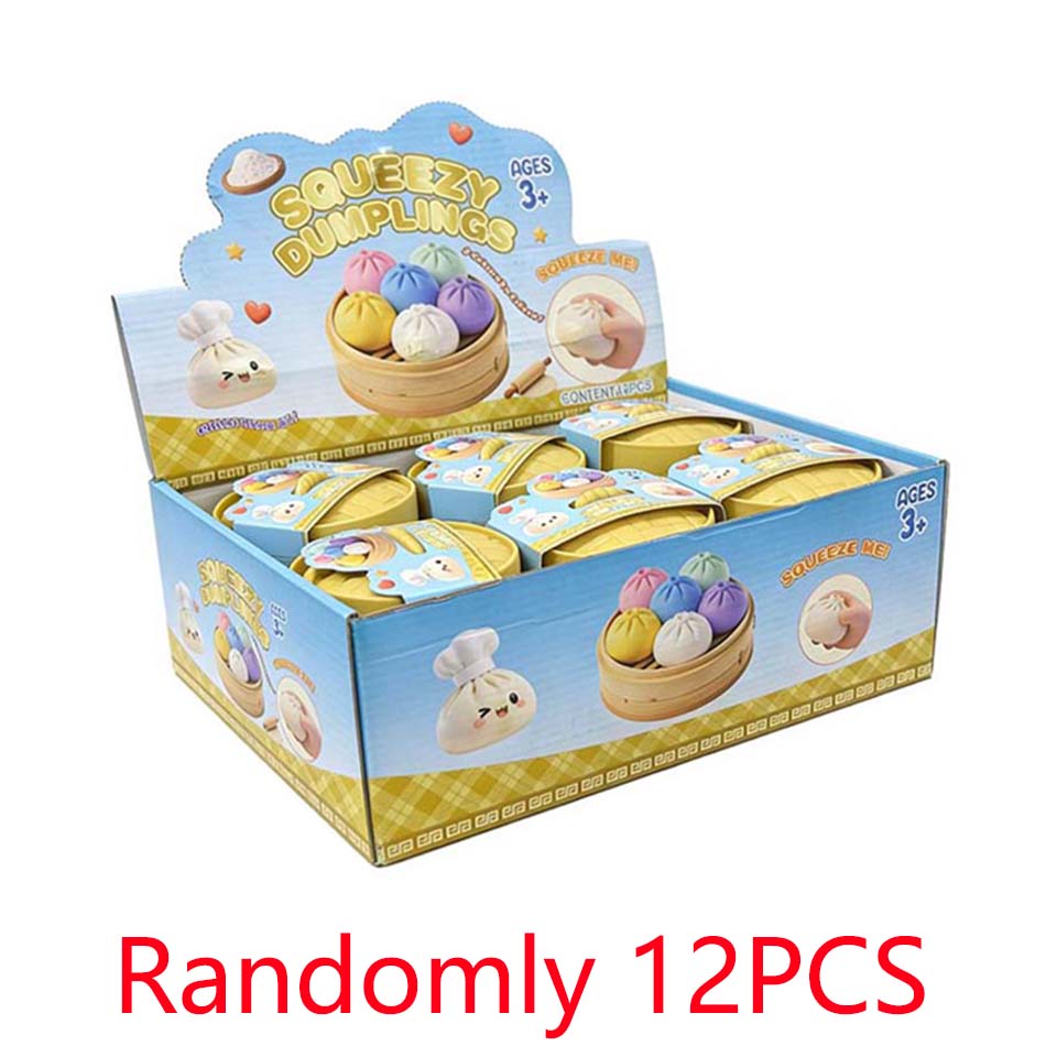 6 stili Squishy a forma di Raviolo Arcobaleno Gigante Morbido Giocattolo Sensoriale da Spremere Sollievo Ansia Fidget Sfera Antistress per ADHD Autismo