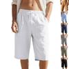 Herren Locker geschnittene Leinen Strandshorts mit Kordelzug Leichte atmungsaktive Sommerhose mit Taschen Geeignet für große Größen