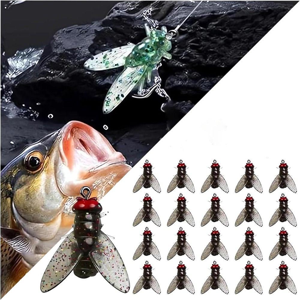 20PCS Sharpened Hook Dry Flies Fishing Lures Kit Simulated Flies Trout Jigs Swimbaits Trout