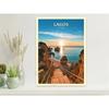 Machu Picchu Lisbon Vintage Travel Poster Canvas Print  Retro City Tourism Wall Art for Living Room Decor