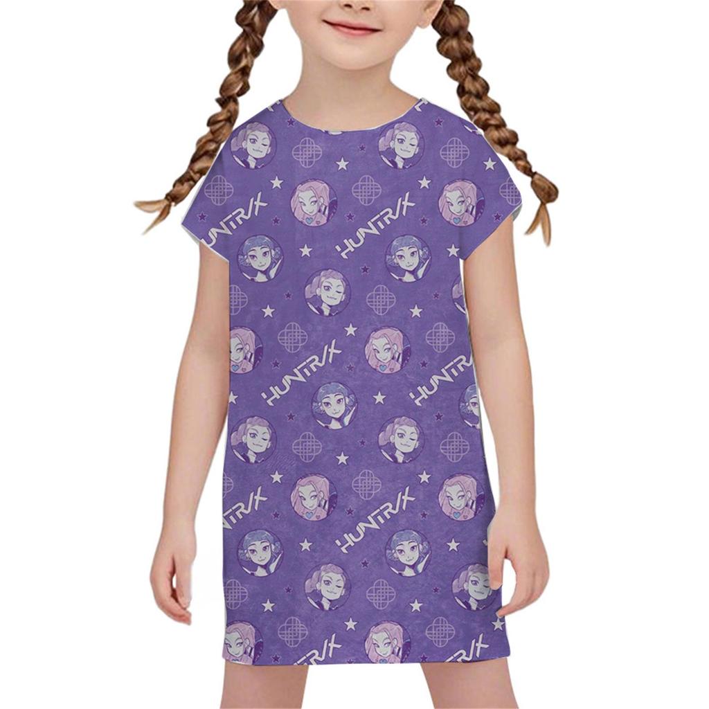 DZ Style Demon Hunter Girl Anime Nightgown – Hot-Selling Cartoon Print Dress