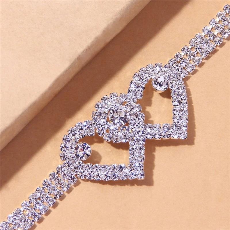 Shiny Cubic Zirconia Chain Anklet for Women Fashion copper Color Ankle Bracelet Barefoot Sandals Foot Jewelry