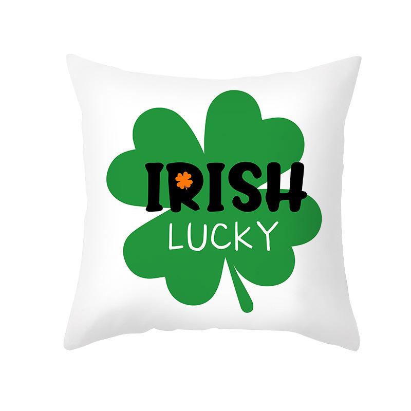 St. Patrick's Day Pillow Cover Nordic Ins Pillow Green Four-leaf Clover Sofa Cushion Cover Pillow Cover