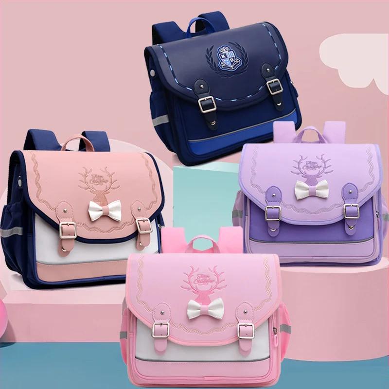 School Bags Girls Orthopedic Backpack Cute Waterproof SchoolBag for Teenage Flip Book Bag Student Grade 1-3