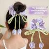 1PCS Tulip Flower Hairband Girls Bun Head Large Intestine Ring Hairband High-end Girls Ponytail Hair Accessories