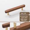 Japanese Minimalist Walnut Handle Solid Wood Cabinet and Wardrobe Drawer Handle