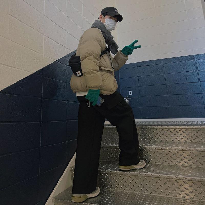 Stand Collar Cotton Jacket Men's Winter New Korean Style Trendy Retro Thickened Cotton Jacket Loose Warm Cotton Jacket