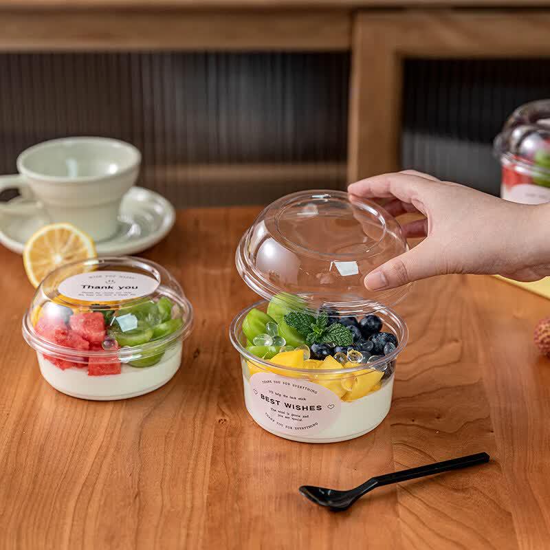 UOSO Disposable Food-Grade Dessert Bowls with Lids