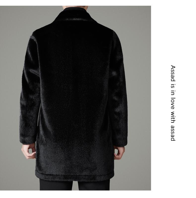 Men's Double-Sided Sable Fur Mid-Length Winter Coat