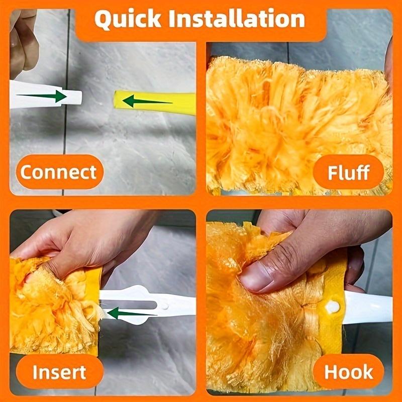 30pcs 360 Dusters Refills for Swiffer Dusters, Unscented Heavy Duty Duster Kit Disposable Dusters Refills with 1 Handle for Clea