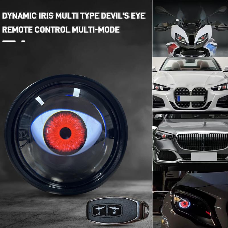 Dynamic LED Car Headlight Devil Eyes Lens Lights Front Spotlight Fog Lamp Lighting Headlight Assembly Auto Retrofit Accessorie