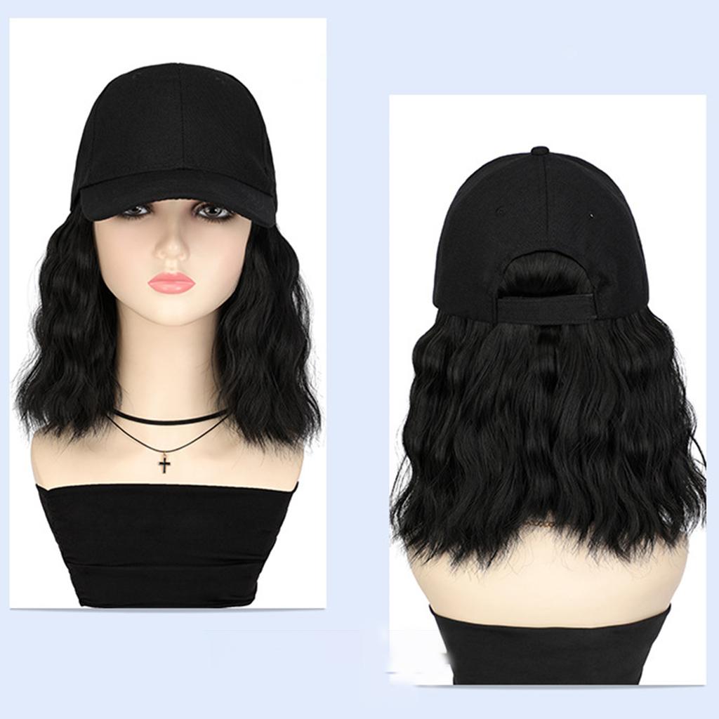 Women Short Curly Hair Cap Fashion Adjustable Baseball Hat with Wig Dress Up Accessories Fashion Bob Wig Hat Headwear