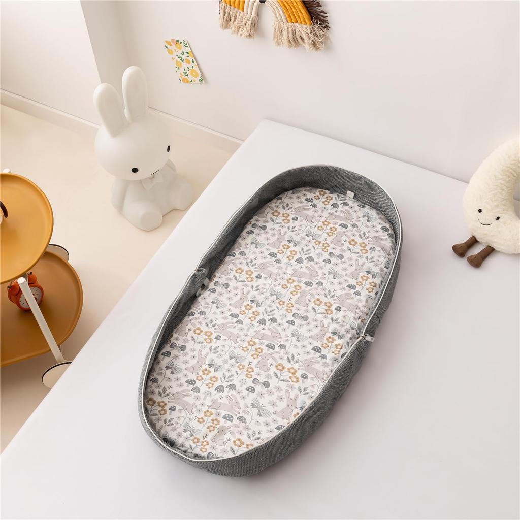 Lukaedy Přenosná postýlka pro kompaktní skládání Dárková postýlka pro miminka Bed-in-Bed Novorozenci, Skládací, Postýlka pro společné spaní, Přenosná, Prodyšná, Pratelná, Postel,