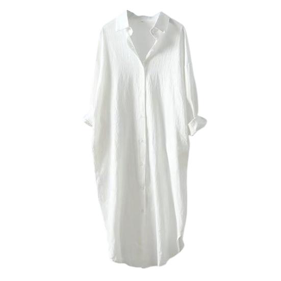 Chemise Femme Revers Manches Longues Boutons Patte de Boutonnage Hauts de Chemise avec Poches Couleur Unie Coupe Régulière Chemise Décontractée Travail Vie Quotidienne