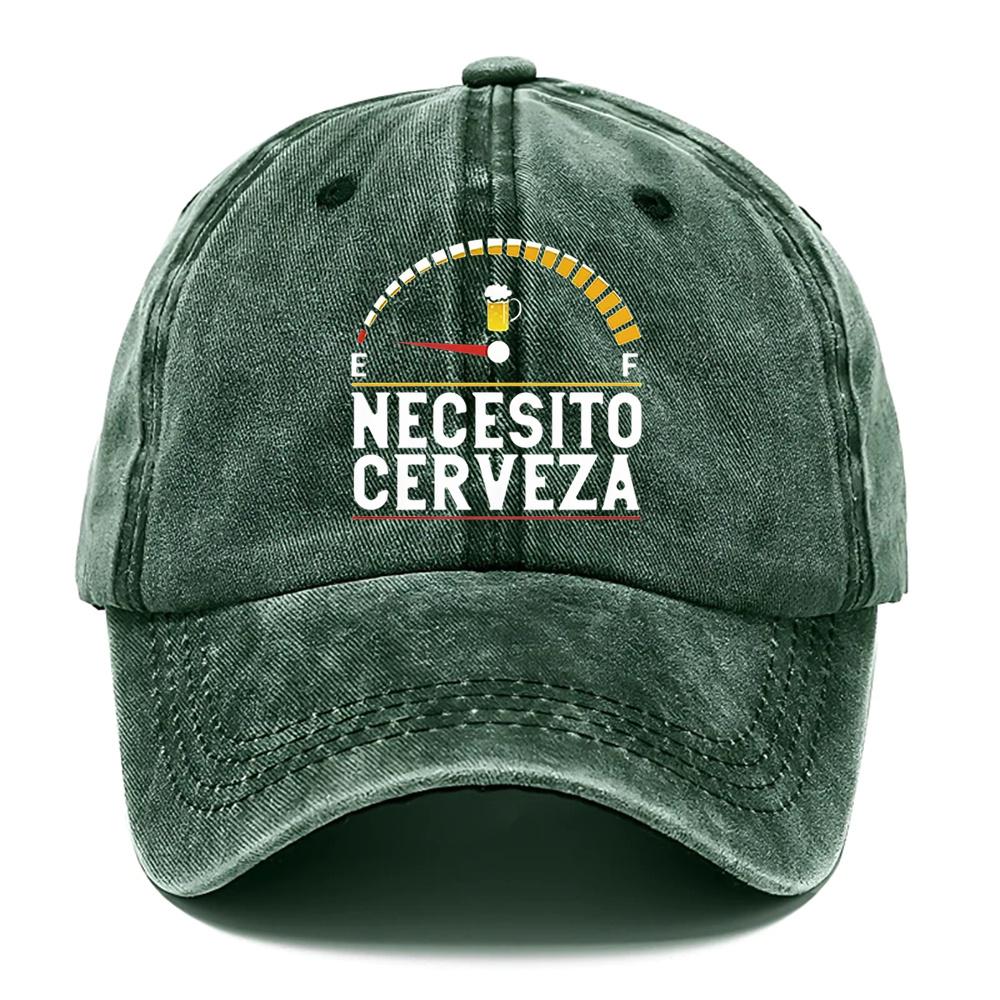 Pc NECESITO CERVEZA Beer Lovers Spanish Phrase Baseball Cap Adjustable Breathable Unisex Hat with Spanish Beer Design (NECES