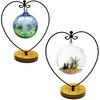 YY YEARCHY Ornament Stand Display Metal Stand Air Plant Stand Flower Pot Holder Iron Pothook Stand for Hanging Glass Globe Ball (Heart round wood
