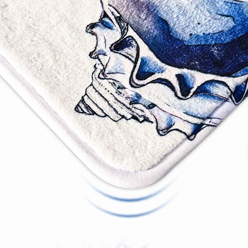 Starfish Shell Design Bath Mat Soft Faux Cashmere Absorbent Floor Mat Non Slip Bathroom Mat Home Entrance Mat
