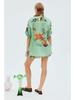 2023 New Casual European & American Two-Piece Set: Cotton & Linen Print Shirt + Shorts